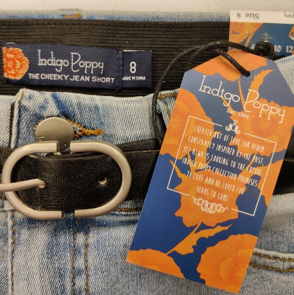 NWT! Indigo Poppy Jean Shorts - Picture 3 of 4